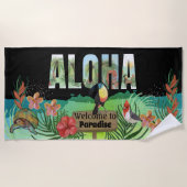 Serviette De Plage Aloha Aloha Aloha Tropical Paradise (Devant)