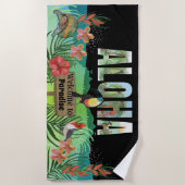 Serviette De Plage Aloha Aloha Aloha Tropical Paradise (Devant)