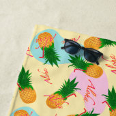 Serviette De Plage Aloha ananas cocktail (En situation)