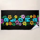 Serviette De Plage Aloha aux fleurs (Devant)
