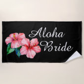 Serviette De Plage Aloha Bride rose Tropical Floral (Devant)