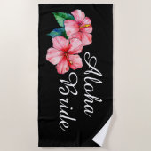 Serviette De Plage Aloha Bride rose Tropical Floral (Devant)