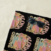 Serviette De Plage Aloha Christmas Surfing Santa Hawaiian Kalikimaka  (En situation)
