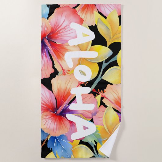 Serviette De Plage Aloha Floral Beach Towel v2 (Devant)