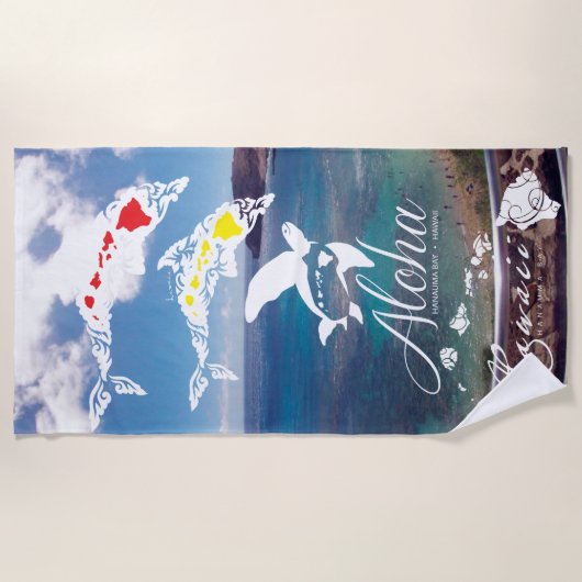 Serviette De Plage Aloha Hawaii (Devant)