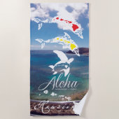 Serviette De Plage Aloha Hawaii (Devant)