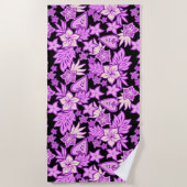 Serviette De Plage Aloha Heart Hibiscus hawaïen Tropical- Violet