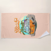 Serviette De Plage Aloha Retro Surf Van (Devant)