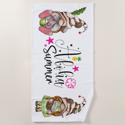 Serviette De Plage Aloha Summer Gnomes (Devant)