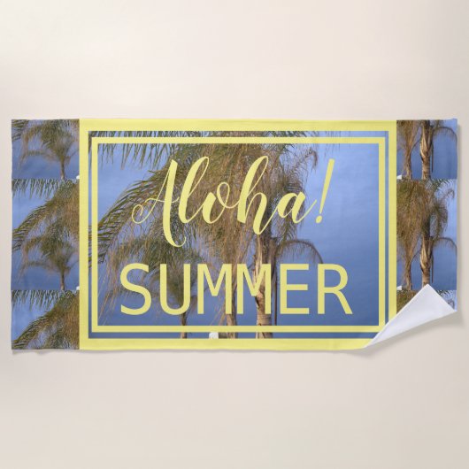 Serviette De Plage Aloha Summer Palm Trees Beach Towne (Devant)