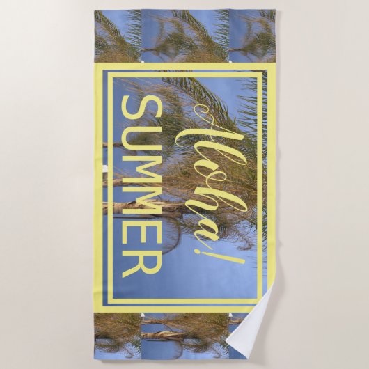 Serviette De Plage Aloha Summer Palm Trees Beach Towne (Devant)