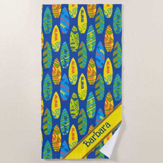 Serviette de plage Aloha Surfboards (Devant)
