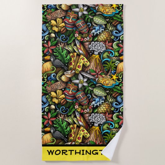 Serviette De Plage AlOHA Tropical Beach Towel (Devant)