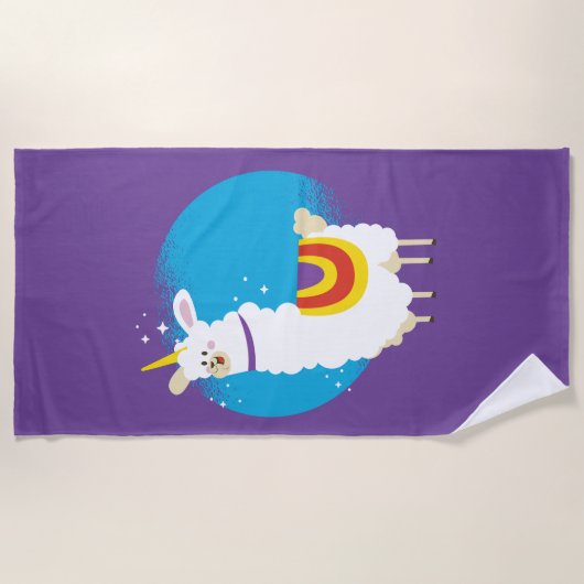 Serviette De Plage Alpaca Unicorn (Devant)