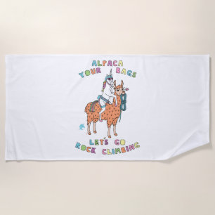 Serviette De Plage Alpaca Vos Sacs Aller Rock Escalade Unicorn