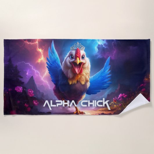 SERVIETTE DE PLAGE ALPHA CHICK (Devant)