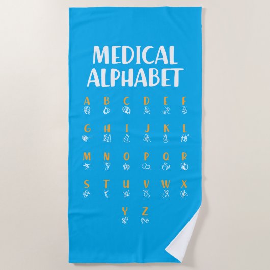 Serviette De Plage Alphabet Médical (Devant)