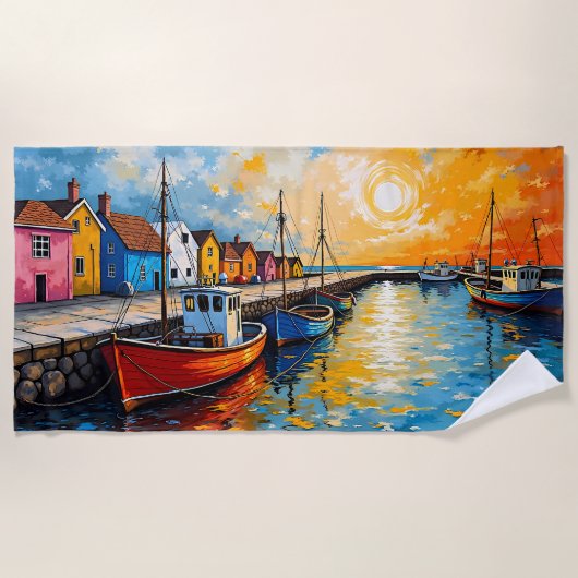 Serviette De Plage Amarrages Bateaux Beach Towel (Devant)