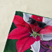 Serviette De Plage Amaryllis et Poinsettia Floral AI Art (En situation)