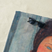 Serviette De Plage Amedeo Modigliani - Femme aux yeux bleus (En situation)
