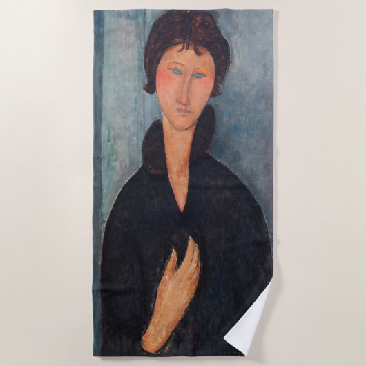 Serviette De Plage Amedeo Modigliani - Femme aux yeux bleus (Devant)