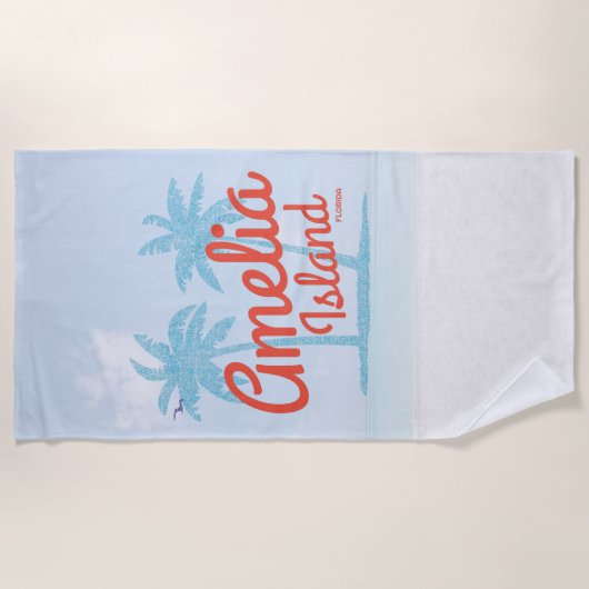 Serviette De Plage Amelia Island Floride Coral Beach Souvenir (Devant)