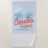 Serviette De Plage Amelia Island Floride Coral Beach Souvenir (Devant)