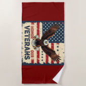 Serviette De Plage American Eagle Honor Out Veterans (Devant)