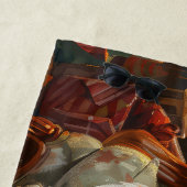 Serviette De Plage American English Foxhound Chien Festif de Noël (En situation)