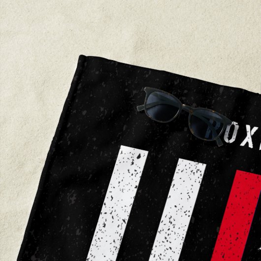 Serviette De Plage American Flag Mince Red Line Nom troublé (En situation)