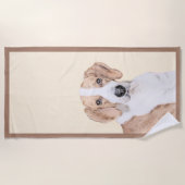 Serviette De Plage American Foxhound Painting - Joli art original chi (Devant)