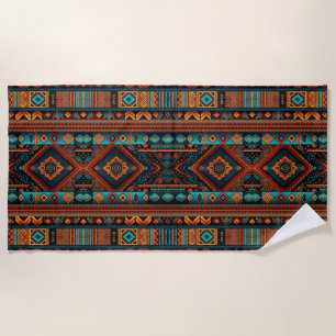 Serviette De Plage Amérindiens Motifs Boho Culture Arts Abstraits