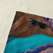 Serviette De Plage Améthyste et Turquoise Abstrait (En situation)