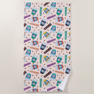Serviette De Plage AMIS™ Central Perk Vibrant Motif café