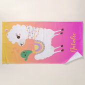 Serviette De Plage Amis de Llama et Cactus (Devant)