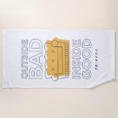 Serviette De Plage AMIS™ | Dehors Mauvais, Inside Good (Devant)