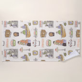 Serviette De Plage AMIS™ | Icônes de dessin (Devant)