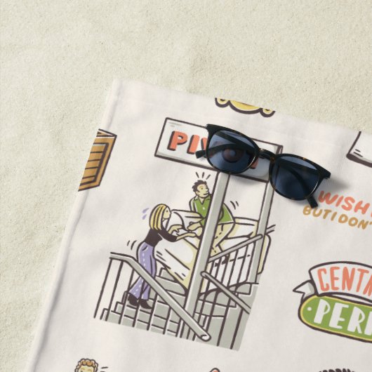 Serviette De Plage AMIS™ | Icônes de dessin (En situation)