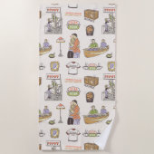 Serviette De Plage AMIS™ | Icônes de dessin (Devant)