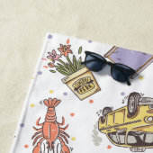 Serviette De Plage AMIS™ | Motif d'icône Poka Dot (En situation)