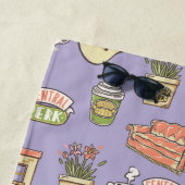 Serviette De Plage AMIS™ | Motif d'icône violet (En situation)