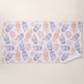 Serviette De Plage AMIS™ | Pastel Central Perk Motif (Devant)