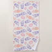 Serviette De Plage AMIS™ | Pastel Central Perk Motif (Devant)