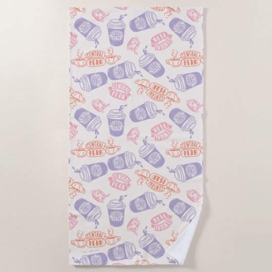 Serviette De Plage AMIS™ | Pastel Central Perk Motif (Devant)