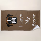 Serviette De Plage Amour de thème de chien de boxeur (Devant)