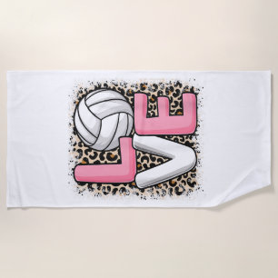 Serviette De Plage Amour de Volleyball Imprimé Léopard Femmes Filles
