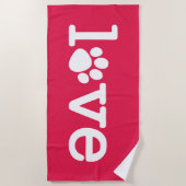 Serviette De Plage Amour des animaux (Devant)