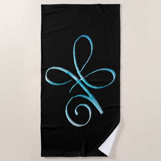 Serviette De Plage Amour inconditionnel turquoise (Devant)