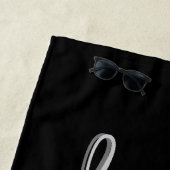 Serviette De Plage Amour noir gris sophistiqué (En situation)