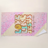 Serviette De Plage Amour Rétro Comme Jésus (Devant)